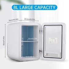Image of Aoresac Mini Fridge 8 Liter Capacity Touchscreen Small Refrigerator With Gl BST