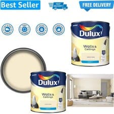 Image of Matt Emulsion Paint For Walls And Ceilings - Daffodil White 2.5 Litres