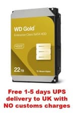 Image of 22TB Western Digital WD Gold (7200RPM, 3.5", SATA III, 512MB Cache) WD221KRYZ