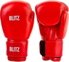 Image of Blitz Pro Boxing Gloves Leather/PU mix Red, White, 6 8 10 14 16 oz Sparring