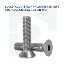 Image of M3 M4 M5 M6 SOCKET COUNTERSUNK ALLEN KEY SCREW BOLT A2 STAINLESS STEEL DIN 7991