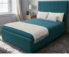 Image of New Modern Ottoman Plush Velvet  Upholstered Panel Bed Frame Gas Lift Storage !!