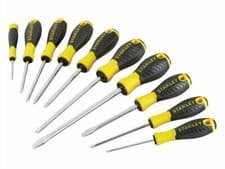 Image of Stanley 10 Piece Essential Pozi Phillips Slot Screwdriver Set. 060211