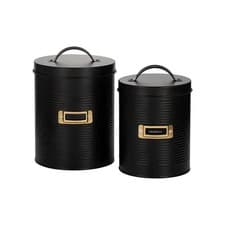 Image of Typhoon Otto Black Set Of 2 Storage Canisters