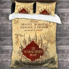 Image of Harry Potter Bedding Set 3PCS Duvet Cover Pillowcase Comforter Cover Size