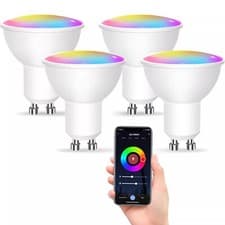 Image of Wifi Smart Light Bulb 4pcs RGB Dimmable LED Color Changing App Control Spotlight