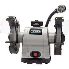 Image of Draper 1x 200mm 550W 230V Heavy Duty Bench Grinder with Worklight Work Tool 5097