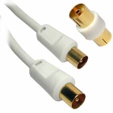 Image of Coaxial TV Aerial Cable RF Fly Lead Male to Male with Connector 0.5m Up to 50m