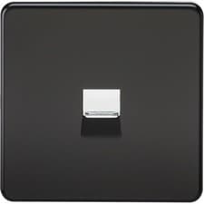 Image of Knightsbridge Screwless Telephone Extension Socket Matt Black - SF7400MB
