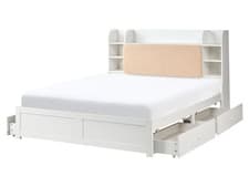 Image of Bed with Storage Drawers BIZOU 160 x 200 cm (EU King Size) White