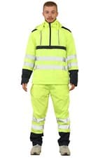 Image of Hi Vis Viz Rain Suit Tracksuit High Visibility Waterproof Top Trousers 2 Piece