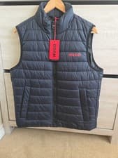 Image of HUGO BOSS BENTINO GILET BODY WARMER NAVY MENS SIZE S GENUINE NEW