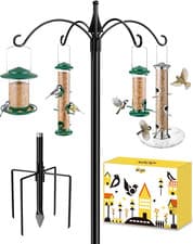 Image of Iborn Bird Feeders Hanging Station 87Inch Wild Bird Feeding Station Stand Heavy