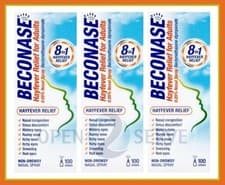 Image of 3x Beconase 8in1 Hayfever Relief Nasal Spray Effective Allergy Relief-100 Sprays