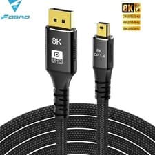 Image of 8K Mini Displayport to DisplayPort Cable 2M Mini DP To DP Bi-Directional DP1.4