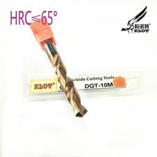 Image of KLOT TiCN Coated Solid Carbide Drill Bit 1mm-4mm Extended Length 2-Flute HRC65