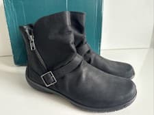 Image of HOTTER RUMOUR BLACK LEATHER DOUBLE ZIP UP BOOTS - UK SIZE 7 STD