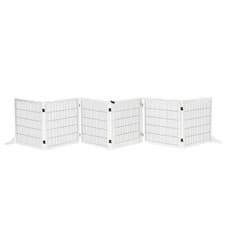 Image of PawHut Freestanding Pet Dog Gate 6 Panel Foldable Wooden Playpen 432cm Long