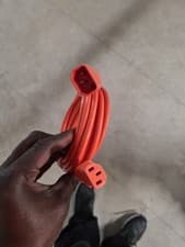 Image of Power Extension Cable IEC C14 Male Plug to IEC C13 Female Lock Orange 5m metres