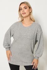Image of Yours Curve Women's Plus Size Diamante Embellished Jumper