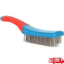 Image of Heavy Duty Wire Brush Stainless Steel Bristles Plastic Handle rust Paint Remover