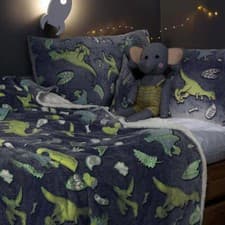 Image of Single Duvet Cover Set Glow In The Dark Dinosaur Super Soft Warm One Pillow Case