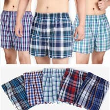 Image of 1-12Pack 100%Egyptian Cotton Mens Woven Boxer Shorts Underwear Button Fly S-4XL