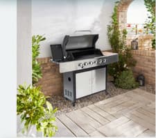 Image of Outback Jupiter 6 Burner Hybrid BBQ Grill with Chopping Board Stainless Steel RD