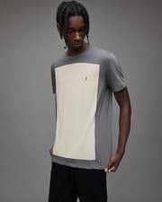 Image of All Saints Lobke T Shirt Designer Short Sleeve Crew Neck Cotton Top Allsaints