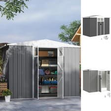 Image of 8 x 4 ft Metal Garden Shed, Garden Storage Shed with Window