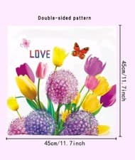 Image of 2 x Vibrant Multi-Colour Floral Print Velvet Feel Cushion Covers 45 x 45cm 18"