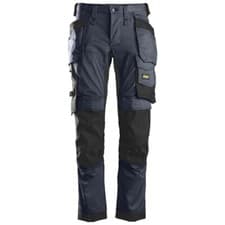 Image of SNICKERS WORK TROUSERS ALLROUNDWORK 6241 STRETCH HOLSTER POCKET TROUSERS. NAVY