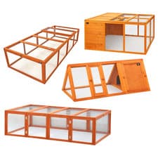 Image of KCT WOODEN PET RUN OUTDOOR RABBIT GARDEN PLAYPEN ENCLOSURE CAGE FOR SMALL ANIMAL