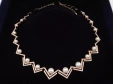 Image of Swarovski EDIFY ALL AROUND Necklace Rose Gold Plated Pearl 5196684 15.75" In Box