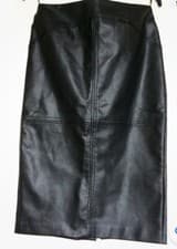 Image of OASIS Black Faux Leather Pencil Skirt UK Size 10 BNWT 