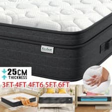 Image of 25cm-Luxury Memory Foam Mattress With 7-Zone Pocket Sprung 3ft 4ft6 5ft 6ft Size