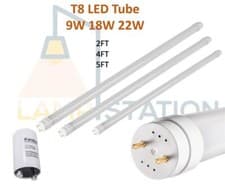 Image of LED Replacement Tube Light Source T8 2ft 4ft 5ft Cool white Daylight + Starter