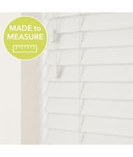 Image of White Faux Wood Venetian Blinds With String 50mm Slat Custom Made Smooth / Grain
