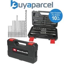 Image of Einhell 12 Piece SDS Drill Bit Set for SDS Plus Drills Rotary Hammer Drill +Case