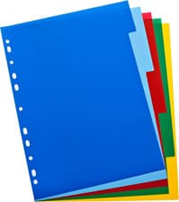 Image of A4 Plastic 5-Part Dividers - Lightweight, Multi-Colored Tabs for Organized Filin