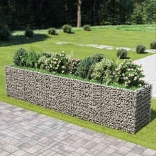 Image of Gabion Raised Bed Stone Basket Wall Stone Basket Cage Galvanised Steel vidaXL