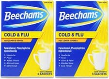 Image of Beechams Cold & Flu Hot Lemon & Honey Sachets 5 Pack X 2
