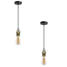 Image of Industrial Pendant Light Fitting Ceiling Rose E27 Adjustable Hanging Retro Lamp
