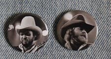 Image of ZZ Top Billy Gibbons Dusty Hill Texas button badge set 25mm x2 brand new UNIQUE