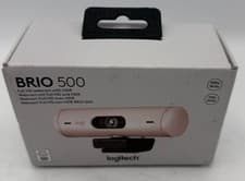 Image of Logitech Brio 500 Full HD Webcam 1080p 720p 4MP ROSE PINK HDR OPEN BOX NEW