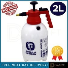 Image of SPEAR & JACKSON 2LITRE HAND PUMP ACTION WATER PRESSURE SPRAY SPRAYER 2L PAPS NEW