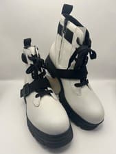Image of UGG Ashton Women's Lace up Leather Boots White/Black SIZE US 12 EU 43 NEW