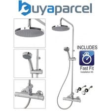 Image of Triton Dene Diverter Thermostatic Bar Mixer Shower Chrome Overhead Drencher