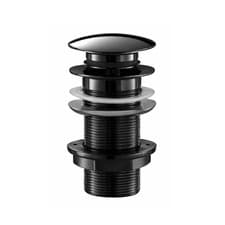 Image of Black Chrome Click Clack Unslotted Basin Waste - Arissa ARBCUSBW