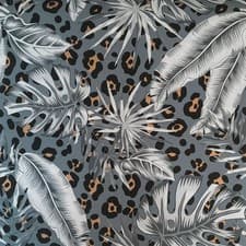 Image of Nina Home Livid Tropical Leopard Wallpaper Palm Jungle Gold Grey